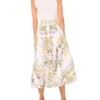 A-LINE LINEN MIDI SKIRT White