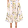 A-LINE LINEN MIDI SKIRT White