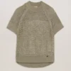 ABALY Metallic Knitted Short Sleeve Top