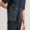 ACTTON Embroidered Floral Pure Cotton Knit Shirt