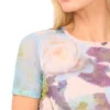 ADELAIDE Mesh Floral Print Slim Fit T-Shirt