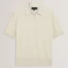 AINDREA Stitched Rib Open Neck Polo Shirt