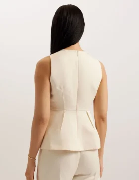 AKENI Pleated Peplum Top