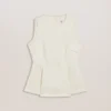 AKENI Pleated Peplum Top