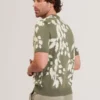 ALDDAT Foliage Print Cotton Fine Knit T-Shirt
