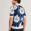 ALDERY Jacquard Botanical Print Wool Blend Shirt