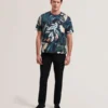 ALMOI Abstract Floral Print Pure Cotton T-Shirt