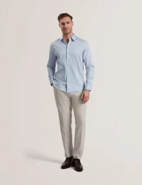 ALPHAIS Regular Fit Geometric Pure Cotton Shirt