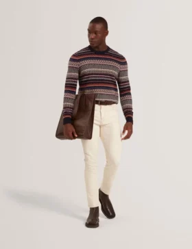 AMARAT Fair Isle Crew Neck Wool Sweater