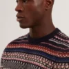 AMARAT Fair Isle Crew Neck Wool Sweater