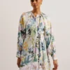 AMASYA Wrap Front Floral Mini Dress