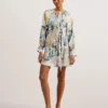 AMASYA Wrap Front Floral Mini Dress