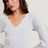 AMELYAA Rib Sculpt Sleeve Sweater