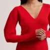 AMELYAA Rib Sculpt Sleeve Sweater