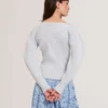 AMELYAA Rib Sculpt Sleeve Sweater