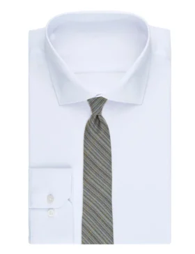 AMWELL Woven Stripe Silk Tie