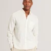 ANDREY Relaxed Marl Check Linen Blend Long Sleeve Shirt