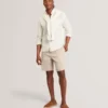 ANDREY Relaxed Marl Check Linen Blend Long Sleeve Shirt