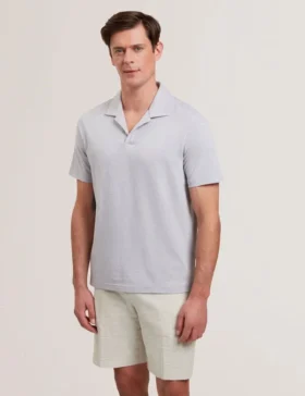 ANITO Cotton Linen Open Neck Polo Shirt
