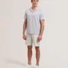 ANITO Cotton Linen Open Neck Polo Shirt