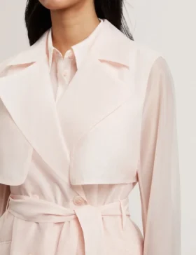 APLYSIA Organza Trench Coat with Storm Flaps