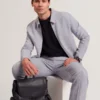 ASHLEYJ Linen Cotton Zip-Up Harrington Jacket