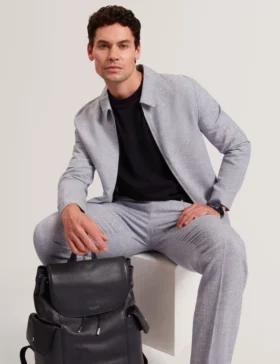 ASHLEYJ Linen Cotton Zip-Up Harrington Jacket