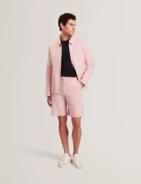 ASHLEYJ Linen Cotton Zip-Up Harrington Jacket