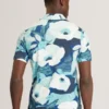 ASHYBY Garden Print Pique Cotton Polo Shirt