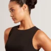 ASYMMETRIC MIDI DRESS Black