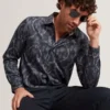 BADDLEY Botanical Lace Cotton Stretch Shirt