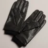 BALLAT Caviar Leather Gloves With Knitted Cuff