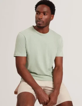 BARTOL Lightweight Cotton Linen Crew Neck T-Shirt