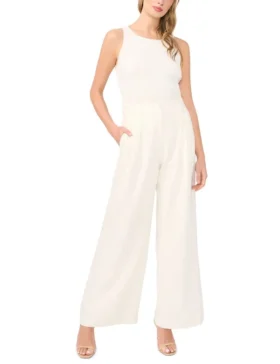 BEATRICE Linen Blend Tailored Wide Leg Pants
