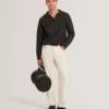 BERRETO Melange Knit Long Sleeve Polo Shirt