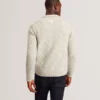 BERRETO Melange Knit Long Sleeve Polo Shirt