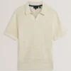 BESTEL Short Sleeve Wavy Stitch Open Neck Polo