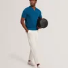 BESTEL Wave Stitch Pure Cotton Open Neck Polo