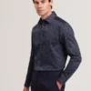 BLOCKLY Mini Leaf Print Long Sleeve Cotton Shirt