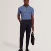 BLOSSAM Space Dye Zip Neck Polo Shirt