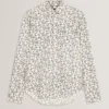 BOTHWIK Duck Print Long Sleeve Oxford Shirt