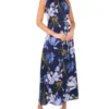 BOW TIE SLEEVELESS MAXI DRESS WITH SELF BELT Navy