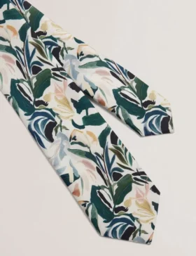 BOYTONN Painted Floral Print Silk Tie