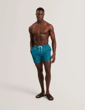 BRENTWD Goldfish Print Drawstring Swim Shorts