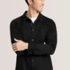 BUTTON FRONT SHACKET Woven Button Through Shirt Jacket