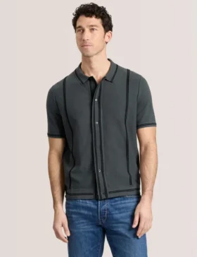 BUTTON FRONT SWEATER POLO BUTTON FRONT SWEATER POLO