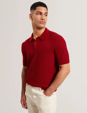 caelum herringbone texture knit short sleeve polo 1 280x364 - CAELUM Herringbone Texture Knit Short Sleeve Polo