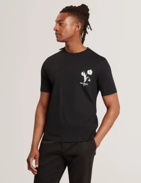 CAHEL Floral Logo Graphic Cotton T-Shirt