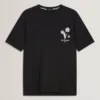 CAHEL Floral Logo Graphic Cotton T-Shirt