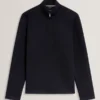 CAINDLE Waffle Knit Quarter Zip Sweatshirt